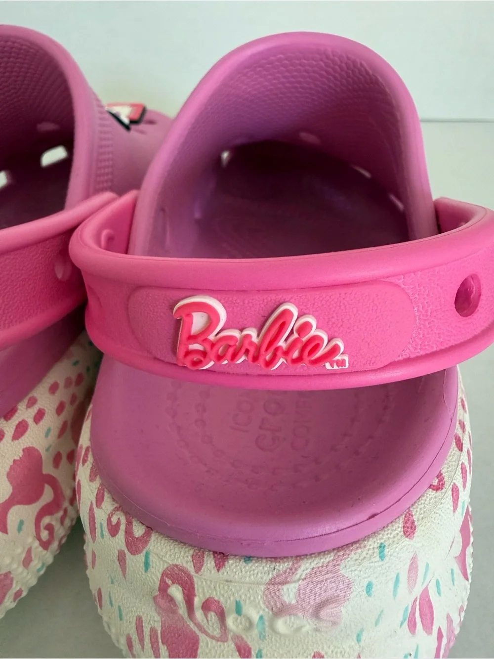 Crocs Kids' Barbie Cutie Crush Clogs Taffy Pink Water Shoes Girl Size 4 New